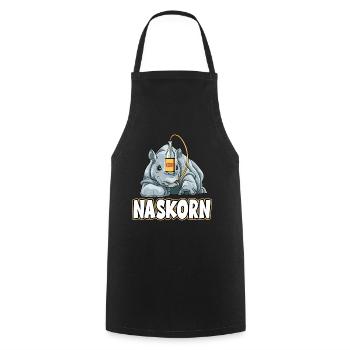 Naskorn Nashorn mit Korn - Kochschürze - Schwarz - Vorne - AI Model Male 185 dark (185cm)