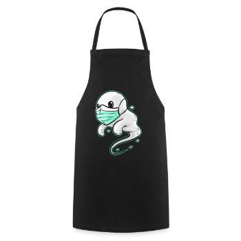 Spirit Ghost Wearing A Face Mask On Halloween - Cooking Apron - black - Front - AI Model Male 185 dark (185cm)