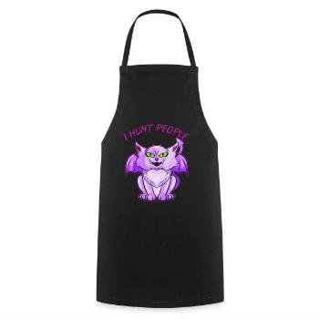 Evil Cat With Wings I Hunt People On Halloween - Cooking Apron - black - Front - AI Model Male 185 dark (185cm)