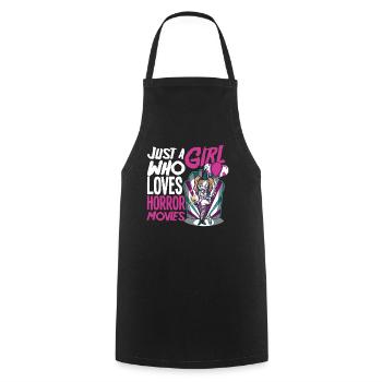 Horror Movies Girls Women - Cooking Apron - black - Front - AI Model Male 185 dark (185cm)