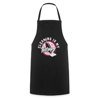 Thérapie de femme de ménage - Tablier de cuisine - noir - Devant - AI Model Male 185 dark (185cm)