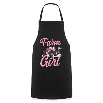 Farming Farmer Girl Tractor Farm - Cooking Apron - black - Front - AI Model Male 185 dark (185cm)