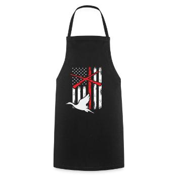 USA Flag Goose Hunting Hunting - Cooking Apron - black - Front - AI Model Male 185 dark (185cm)