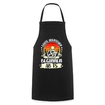 Geocaching Geocacher Geocache - Kochschürze - Schwarz - Vorne - AI Model Male 185 dark (185cm)