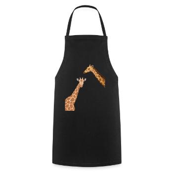 Giraffe Lover Zoo Giraffes - Cooking Apron - black - Front - AI Model Male 185 dark (185cm)