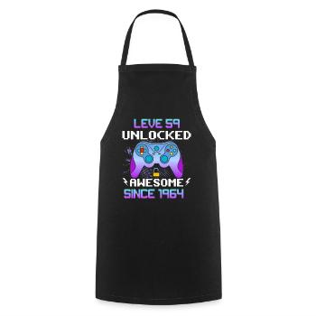 Level 59 Unlocked Awesome Since 1964 Funny Gamer - Cooking Apron - black - Front - AI Model Male 185 dark (185cm)