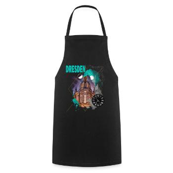 Dresden Germany City Skyline Vintage Retro - Cooking Apron - black - Front - AI Model Male 185 dark (185cm)