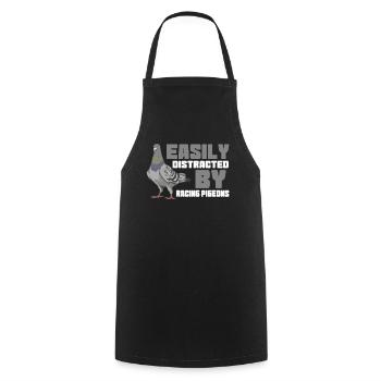 Easily Distracted By Pigeon Racing - Cooking Apron - black - Front - AI Model Male 185 dark (185cm)