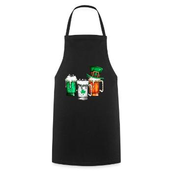 Irlande St Patrick’s Day Amateurs de bière Buveurs de bière - Tablier de cuisine - noir - Devant - AI Model Male 185 dark (185cm)