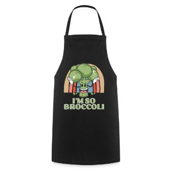 Broccoli Broccoli Vegetables Vegan - Cooking Apron - black - Front - AI Model Male 185 dark (185cm)