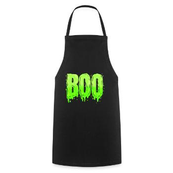 Scary Slime Green Boo Costume For Halloween - Cooking Apron - black - Front - AI Model Male 185 dark (185cm)