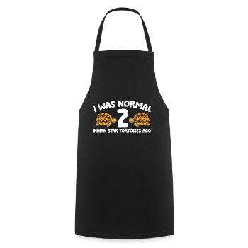 Avant 2 tortues étoilées indiennes, j’étais normal - Tablier de cuisine - noir - Devant - AI Model Male 185 dark (185cm)