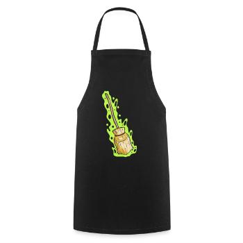 Magic Witch Broom With Green Shimmer Halloween - Cooking Apron - black - Front - AI Model Male 185 dark (185cm)