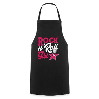 Guitar Rock And Roll Girl - Cooking Apron - black - Front - AI Model Male 185 dark (185cm)