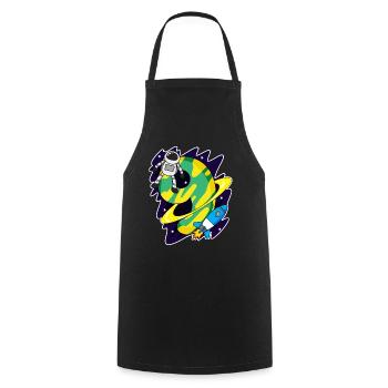 Boy 9 years old - 9th birthday gift - Cooking Apron - black - Front - AI Model Male 185 dark (185cm)