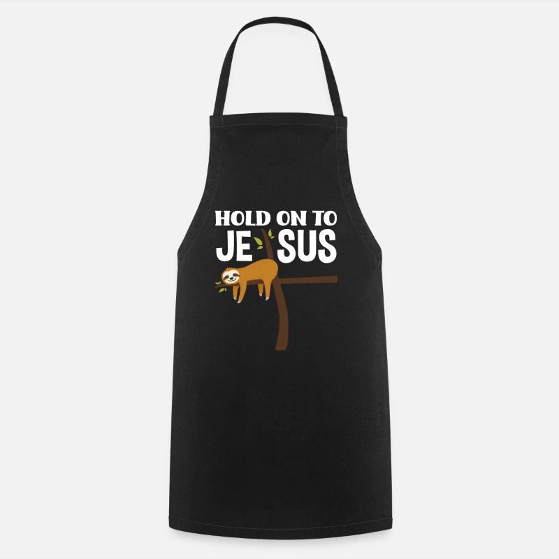 Jesus Sloth - Cooking Apron - black
