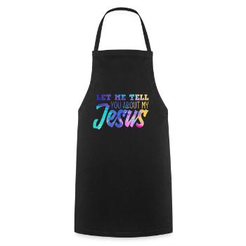 Jésus - Tablier de cuisine - noir - Devant - AI Model Male 185 dark (185cm)