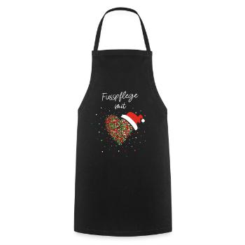 Fußpflege mit Herz Fußpflegerin Weihnachtsgeschenk - Kochschürze - Schwarz - Vorne - AI Model Male 185 dark (185cm)