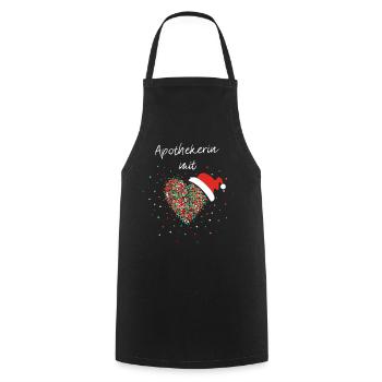 Apothekerin mit Herz Apotheke Weihnachtsoutfit - Kochschürze - Schwarz - Vorne - AI Model Male 185 dark (185cm)