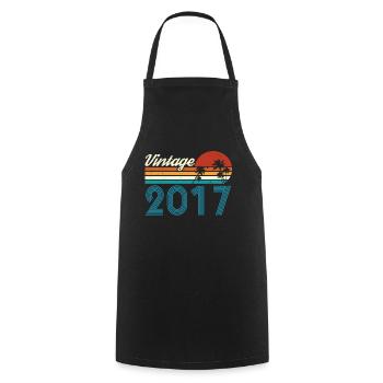 Vintage 2017 Vintage Anniversaire Rétro Vintage - Tablier de cuisine - noir - Devant - AI Model Male 185 dark (185cm)