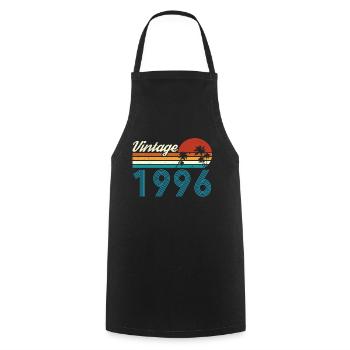 Vintage 1996 Vintage Anniversaire Rétro Vintage - Tablier de cuisine - noir - Devant - AI Model Male 185 dark (185cm)
