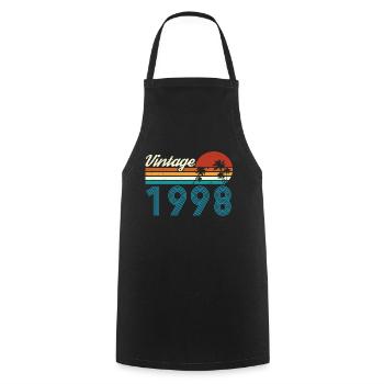 Vintage 1998 Vintage Anniversaire Rétro Vintage - Tablier de cuisine - noir - Devant - AI Model Male 185 dark (185cm)