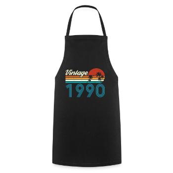 Vintage 1990 Vintage Anniversaire Rétro Vintage - Tablier de cuisine - noir - Devant - AI Model Male 185 dark (185cm)