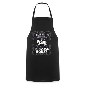 Dressur Reiten Pferd Training Dressurreiten - Kochschürze - Schwarz - Vorne - AI Model Male 185 dark (185cm)