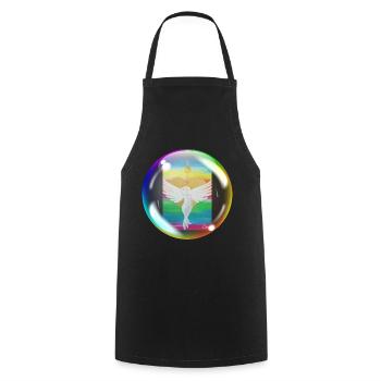 Rainbow Angel of Love Sonja Ariel von Staden - Cooking Apron - black - Front - AI Model Male 185 dark (185cm)