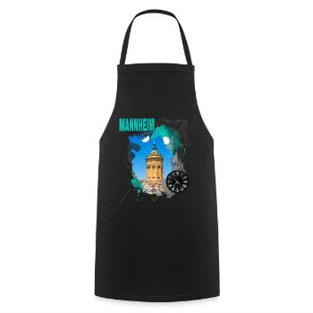 Mannheim Deutschland Stadt Skyline Vintage Retro - Kochschürze - Schwarz - Vorne - AI Model Male 185 dark (185cm)