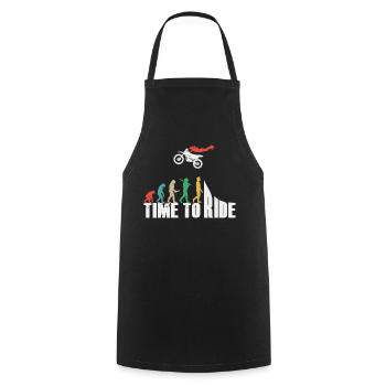 Motocross Enduro Motorcycle Freestyle Extreme Sport - Cooking Apron - black - Front - AI Model Male 185 dark (185cm)