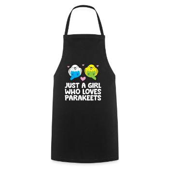 Just a Girl Who Loves Parakeets Budgie Bird - Cooking Apron - black - Front - AI Model Male 185 dark (185cm)