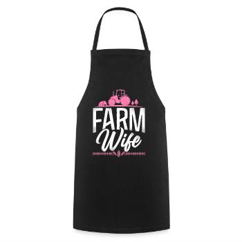 Farming Farmer Wife Tractor - Cooking Apron - black - Front - AI Model Male 185 dark (185cm)