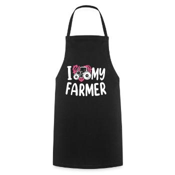 Farming Farmer Wife Girl - Kochschürze - Schwarz - Vorne - AI Model Male 185 dark (185cm)