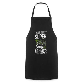 Farming Farmer Tractor Vintage I - Cooking Apron - black - Front - AI Model Male 185 dark (185cm)