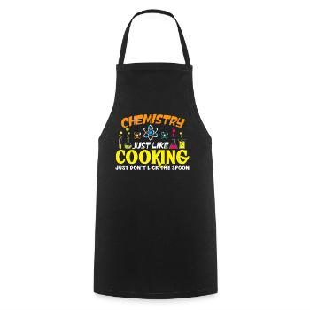 Chemistry is like cooking Funny chemist gift - Cooking Apron - black - Front - AI Model Male 185 dark (185cm)