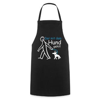 Der mit dem Hund geht ! - Kochschürze - Schwarz - Vorne - AI Model Male 185 dark (185cm)