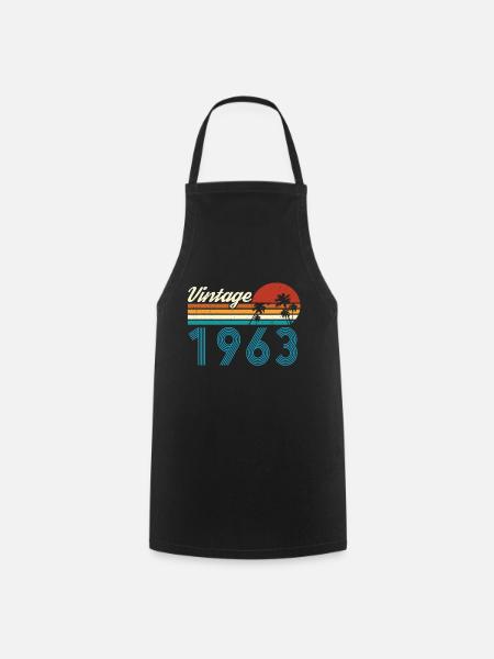 Vintage 1963 Vintage Anniversaire Rétro Vintage - Tablier de cuisine - noir