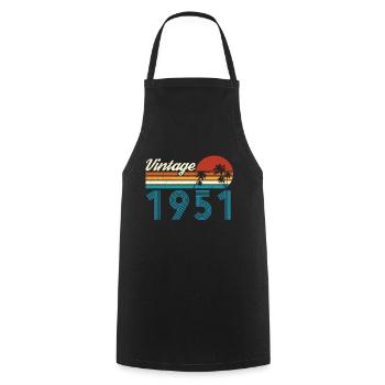 Vintage 1951 Vintage Anniversaire Rétro Vintage - Tablier de cuisine - noir - Devant - AI Model Male 185 dark (185cm)