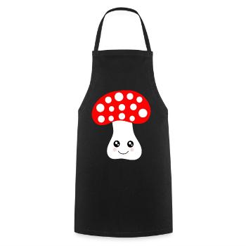 Kawaii, champignon, crapaud - Tablier de cuisine - noir - Devant - AI Model Male 185 dark (185cm)