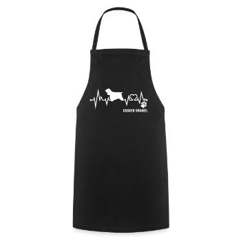 Cocker Spaniel Heartbeat Pulse ECG Cadeau pour chien - Tablier de cuisine - noir - Devant - AI Model Male 185 dark (185cm)