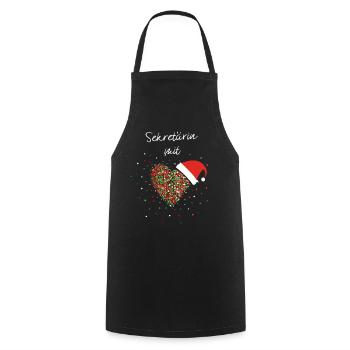 Sekretärin Mit Herz Büro Weihnachtsoutfit Wichteln - Kochschürze - Schwarz - Vorne - AI Model Male 185 dark (185cm)