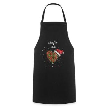 Chefin mit Herz Managerin Weihnachtsgeschenk - Kochschürze - Schwarz - Vorne - AI Model Male 185 dark (185cm)