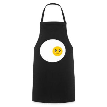 Kawaii Fried Egg Egg Eggs Costume Kawaii Sticker - Cooking Apron - black - Front - AI Model Male 185 dark (185cm)