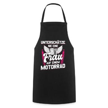 Motorbike Motorrad Enduro Motocross Biker Girl - Kochschürze - Schwarz - Vorne - AI Model Male 185 dark (185cm)