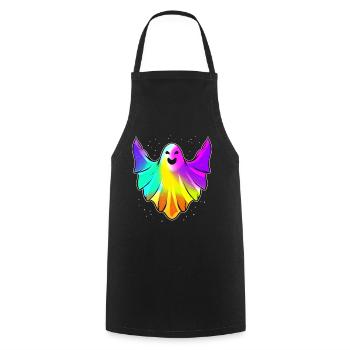LGBTQ Colorful Happy Ghost Halloween - Kochschürze - Schwarz - Vorne - AI Model Male 185 dark (185cm)