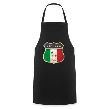 Vicence Italie Armoiries Drapeaux Design - Tablier de cuisine - noir - Devant - AI Model Male 185 dark (185cm)