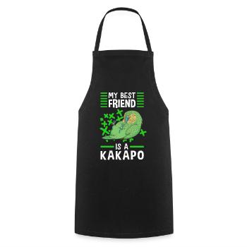 Kakapo are my best friends parrot Kakapo - Cooking Apron - black - Front - AI Model Male 185 dark (185cm)