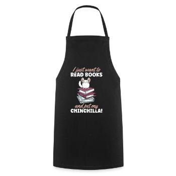 I Just Wanted To Read Books And Pet My Chinchilla - Cooking Apron - black - Front - AI Model Male 185 dark (185cm)