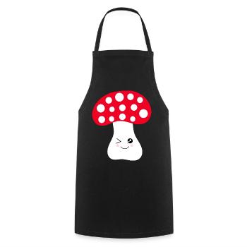 Kawaii, champignon, crapaud - Tablier de cuisine - noir - Devant - AI Model Male 185 dark (185cm)